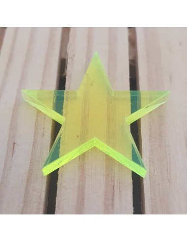 Estrellas de metacrilato Fluor Verde 3 mm