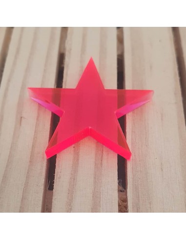 Estrellas de metacrilato Rojo Fluor 3 mm