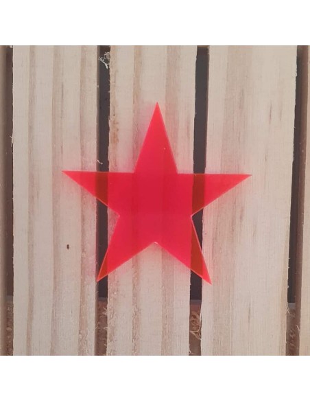 Estrellas de metacrilato Rojo Fluor