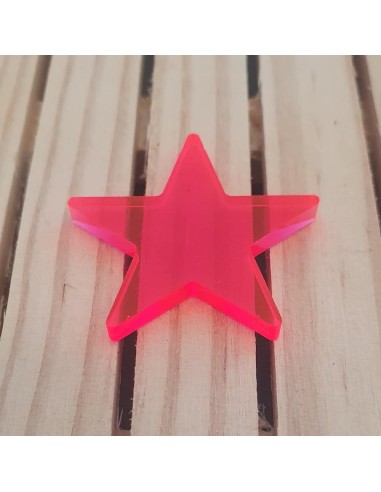 Estrellas de metacrilato Rojo Fluor 3 mm